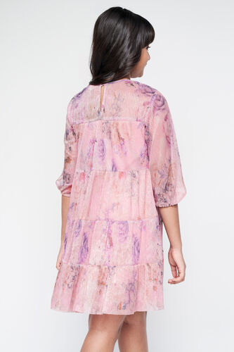Floral Jewel Flared Dress, Rose Pink, image 5